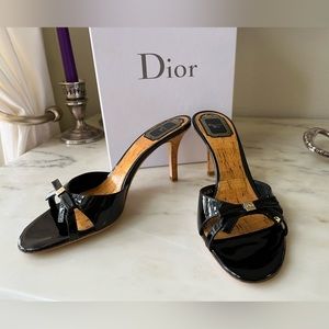 Dior Starlet Mule Black Patent Worn Once Practically New Size 8.5 38.5